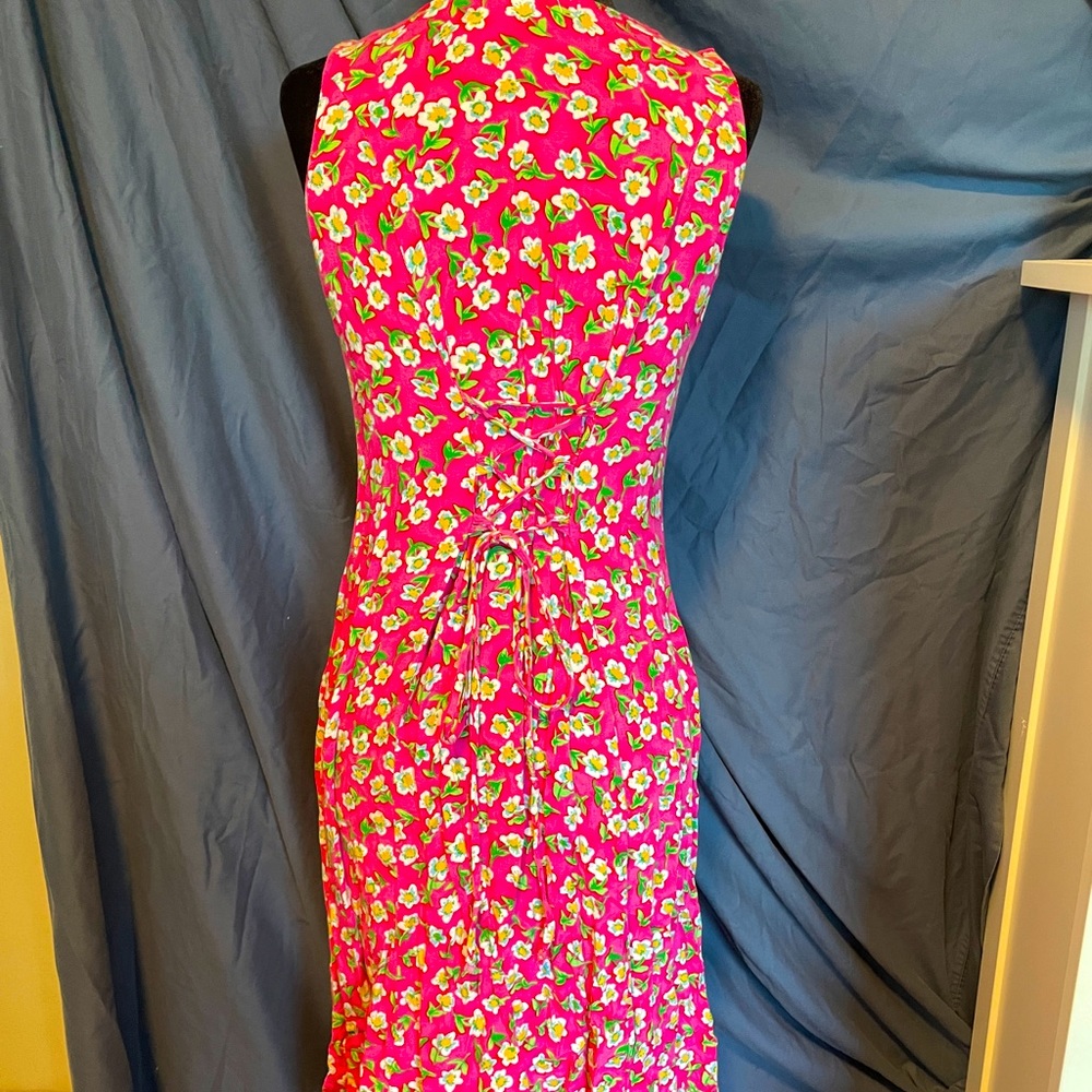 Vintage 1990s floral corset back dress